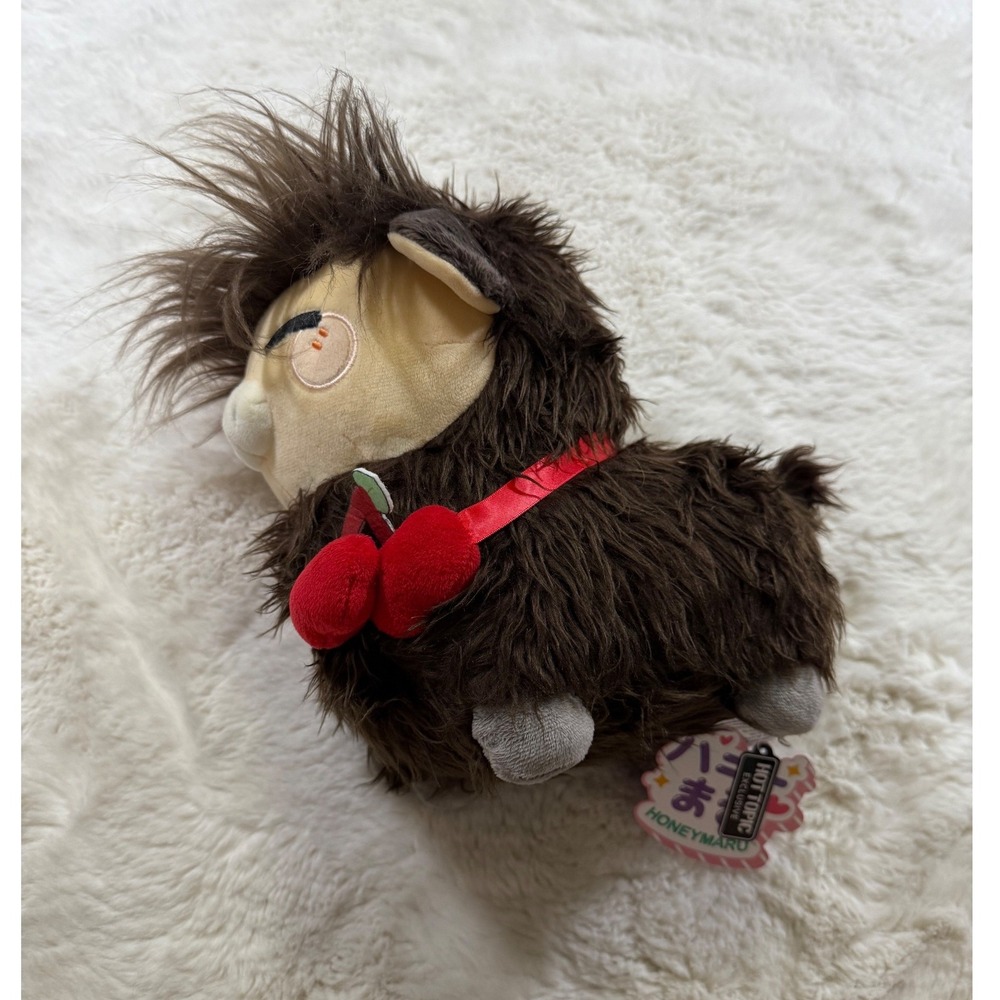 Honeymaru Plush Toy Brown Hot Topic Exclusive Cherry Collar Alpaca Kawaii Anime